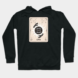 Gemini zodiac symbol card with fortune teller mystic hands. Hoodie